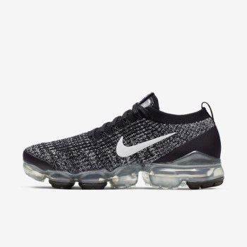 Nike Air VaporMax Flyknit 3 - Női Utcai Cipő - Fekete/Metal Titán/Fehér